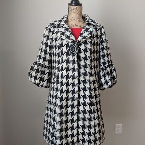 houndstooth pea coat sz M